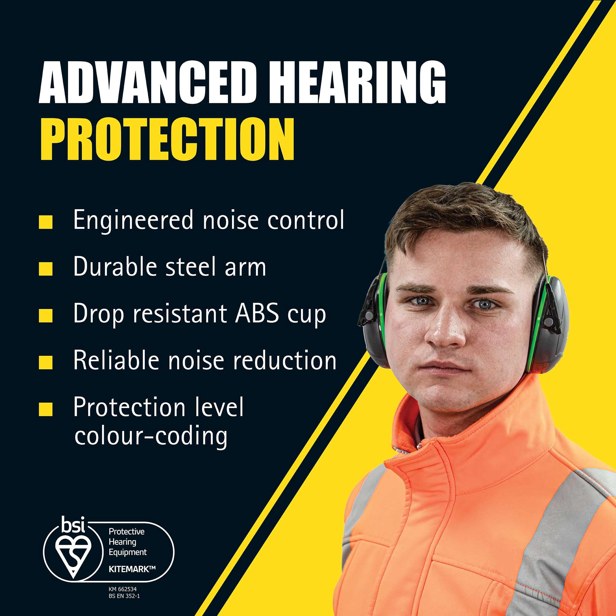 JSP SONIS 1 Protectores Auditivos Ajustables - 27 dB SNR - Gris/Verde - Protección Auditiva para Adultos - Ajuste Flexible y Cómodo - Para Corte de Césped, Taladrado, Lijado y Corte - EN 352-1