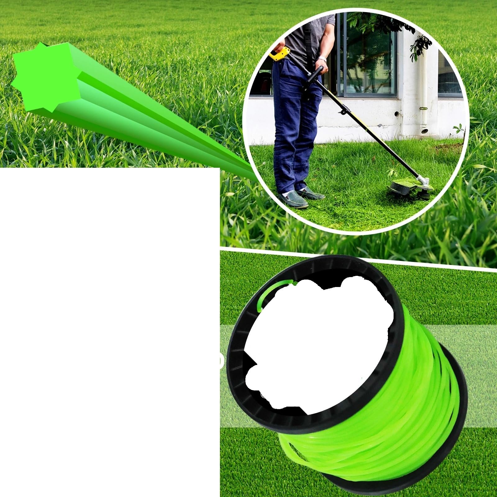 Generico Compatibile Filo Nylon Ottagonale 59m-130m Bobina Verde