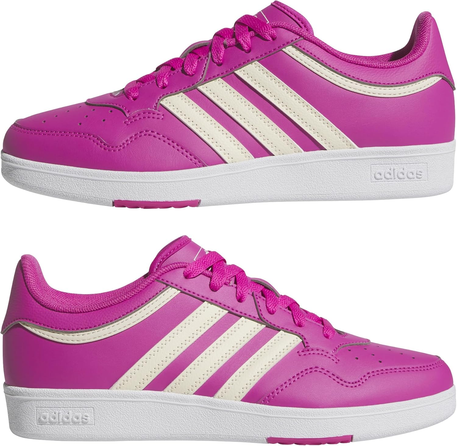 adidas Womens Hoops 4.0 Leopard Print Lace Up Sneakers Shoes Casual - White