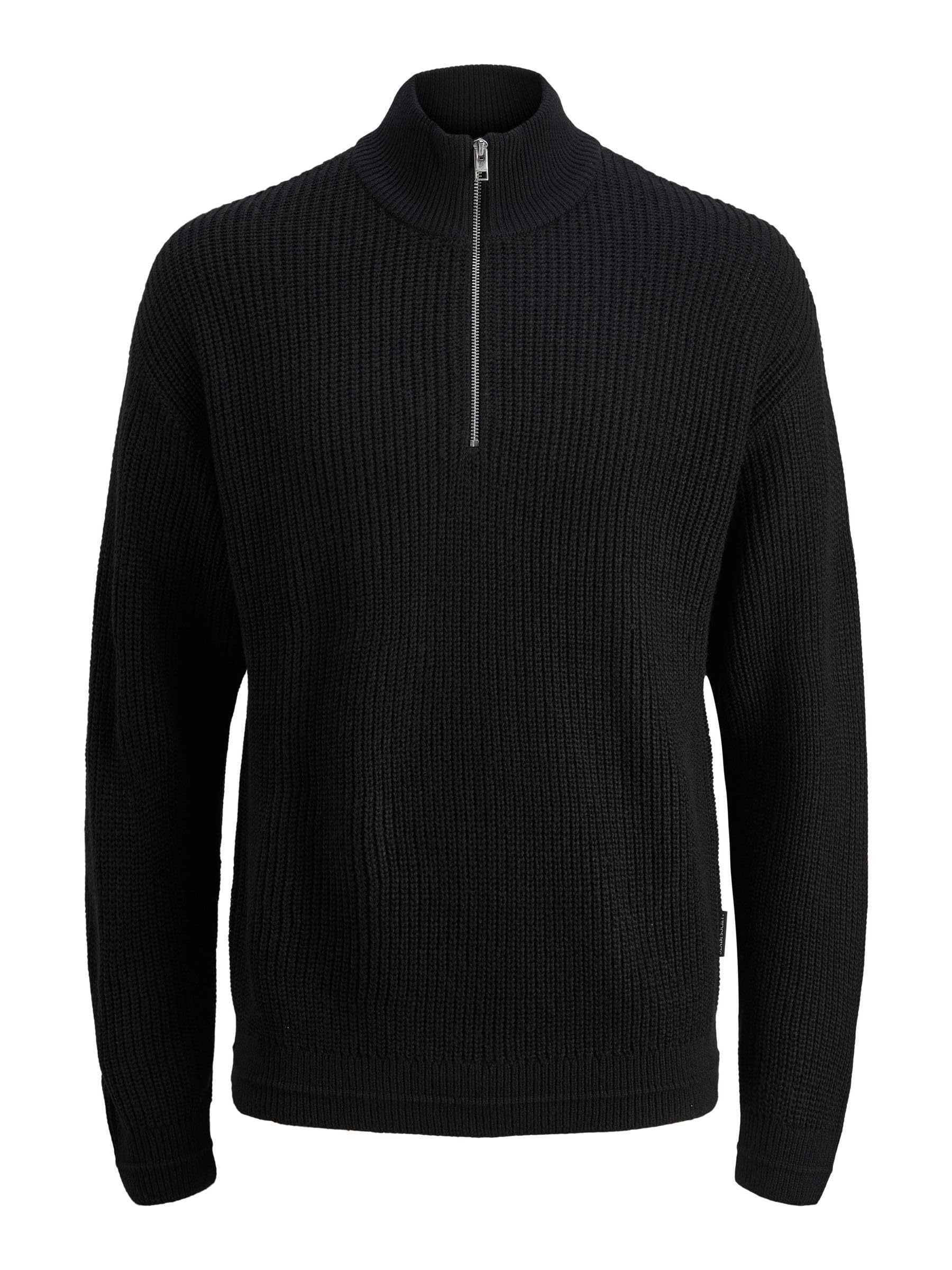 JACK & JONES Male Sweatshirt mit halbem Reißverschluss Einfarbig Sweatshirt mit halbem Reißverschluss
