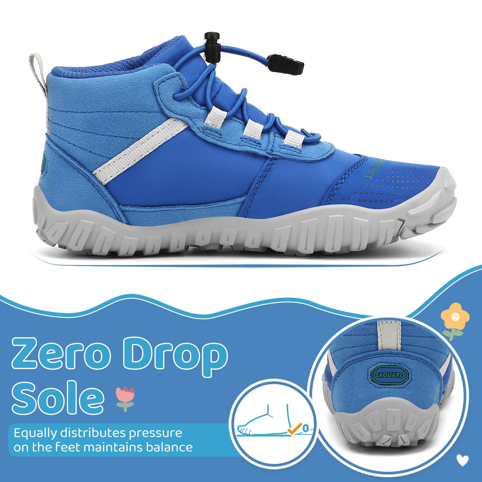 SAGUARO Barefoot minimalistyczne buty dziecięce, antypoślizgowe, rozmiar 24-36