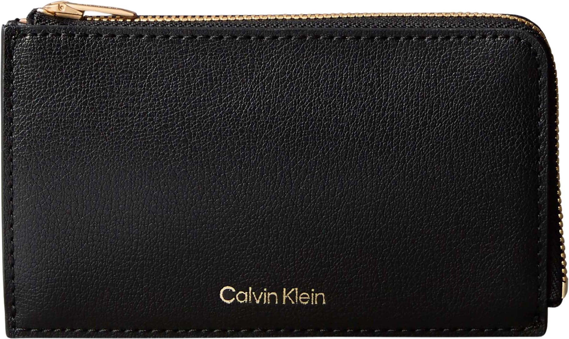 Calvin Klein Damen Kartenetui Logo Cardcase mit Reißverschluss Schwarz