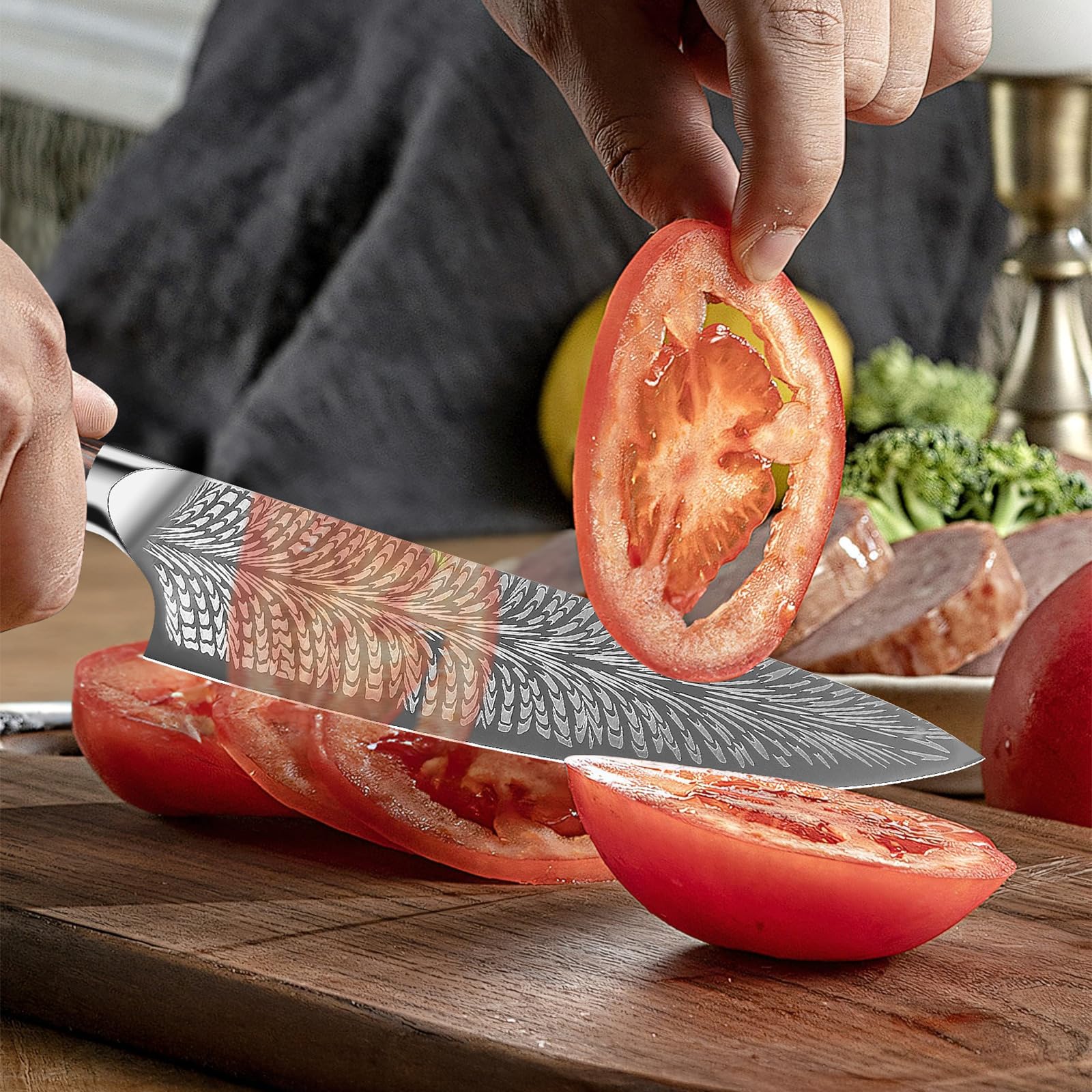 Plys Couteaux de Cuisine de Chef 20.5cm: Couteau Cuisine Sharp Couteau Legume Acier Inoxydable Idee Cadeau Papa