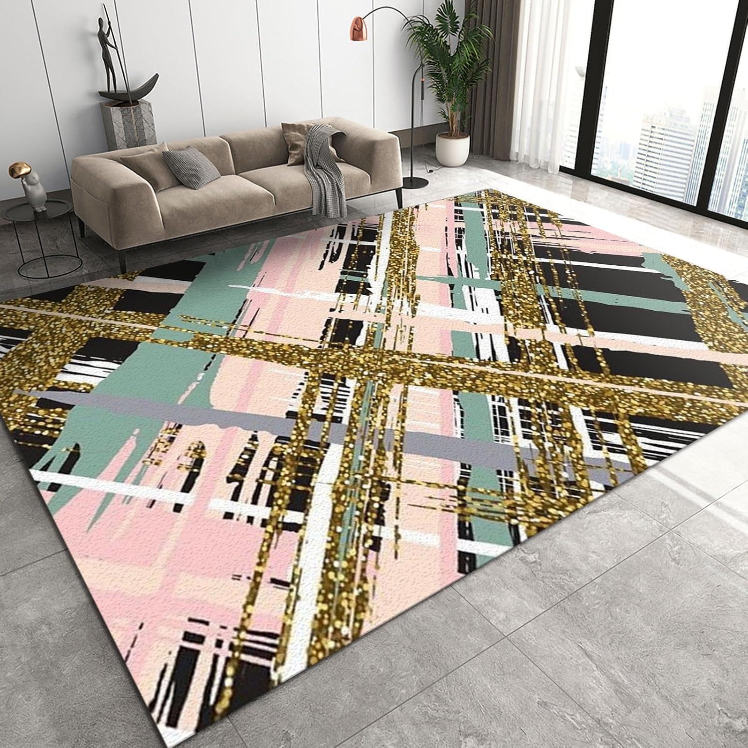 Tapis de décoration pour la maison doodle coloré 180x280 pour grand salon