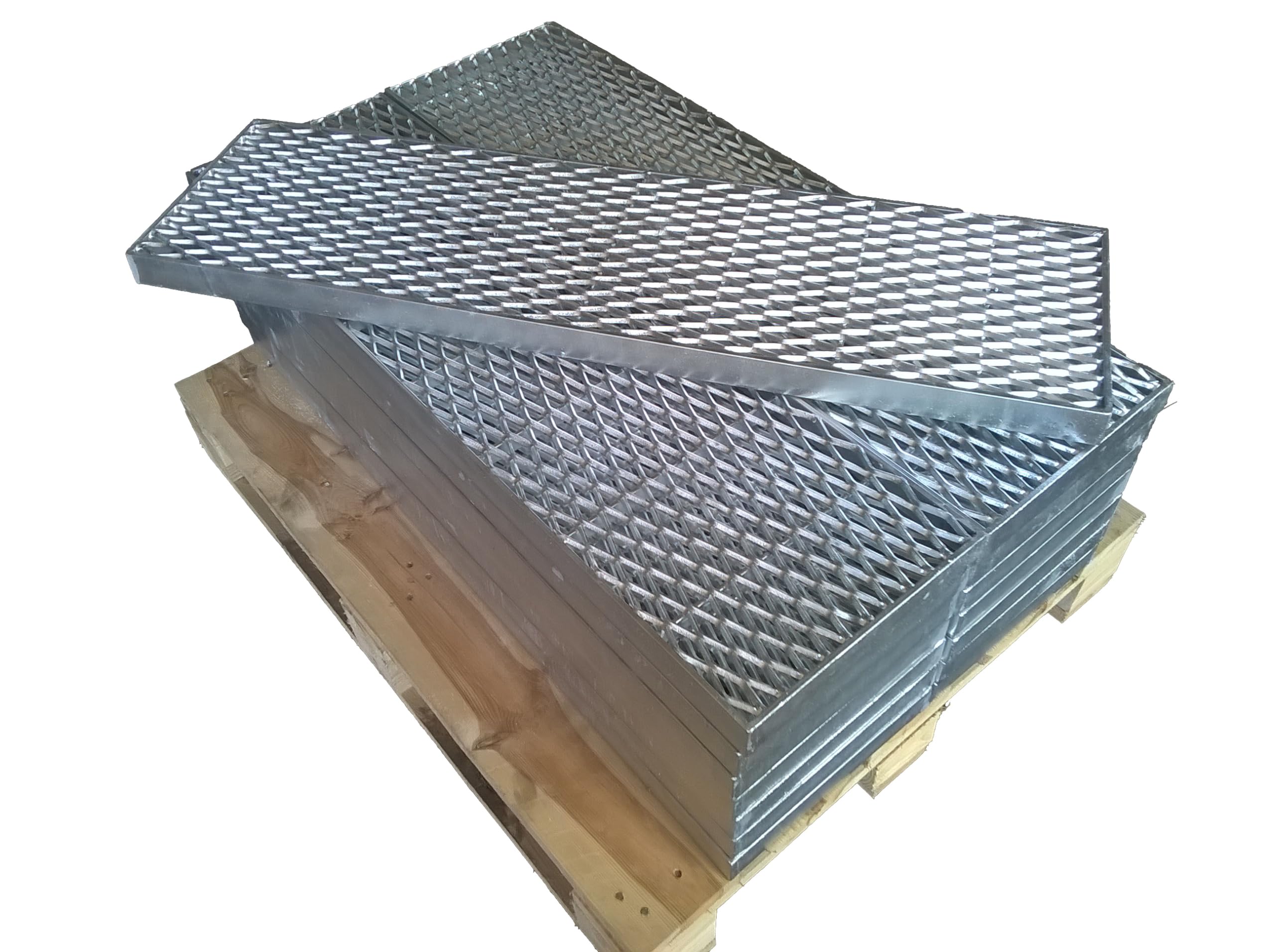 2 Stufen Stahltreppe Außen Freistehend Breite 60 cm H: 40 cm feuerverzinkt