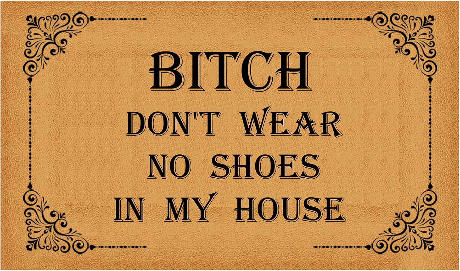 Nobranded Welcome mat Indoor Floor mat Non-Slip mat Funny Doormat Personalized Home Decor mats for Front Door Kitchen Entrance Rugs and Matsntrance Rugs and Mats（Don't wear No Shoes in My House）