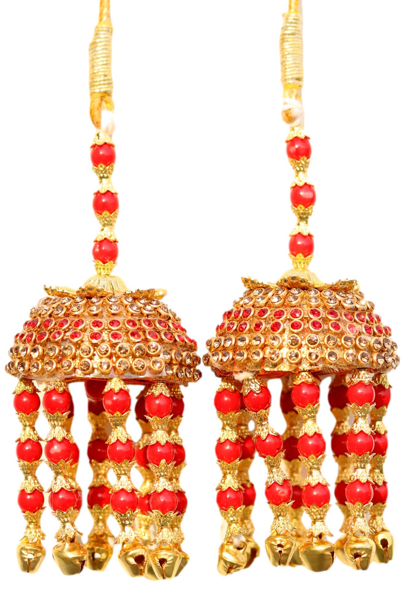 Geetanjali Crafts Handmade Kalira (Red & Gold) Pair/kalere/Kalire/Bridal Hand Hanging Kalira for Brides, Women and Girls 8472 (B0BYP4KTV4) Amazon Price History, Amazon Price Tracker