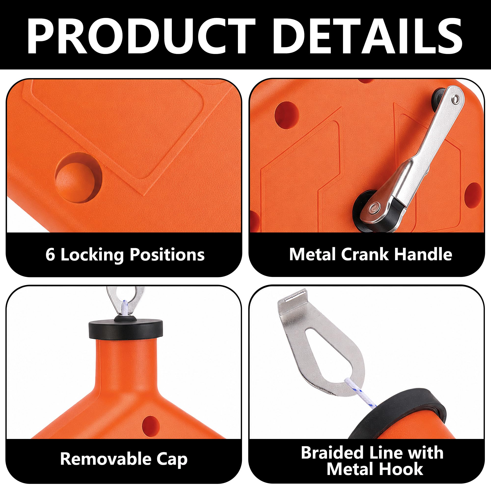 RUBII 2 Pcs 100Ft Chalk Line Reel Box, Chalk Line Tool with Carabiner — Amazon image 3