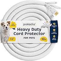 Vista 14 de PROTECTO Protector de Cables Resistente para Perros y Gatos, Funda Larga de 10 Pies, Cubierta de Cable de 1/2 Pulgada Fácil de Usar para Mascotas