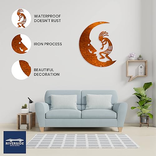 Miniatura 2 de Riverside Designs Kokopelli - Arte de pared de metal para decoración de exteriores (cobre, 12 pulgadas)