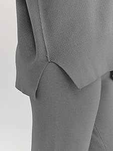 LILLUSORY Women 2 Piece Outfits Sweatsuit Oversized Knit Pullover Sweater Tops Wide Leg Pants Lounge Set