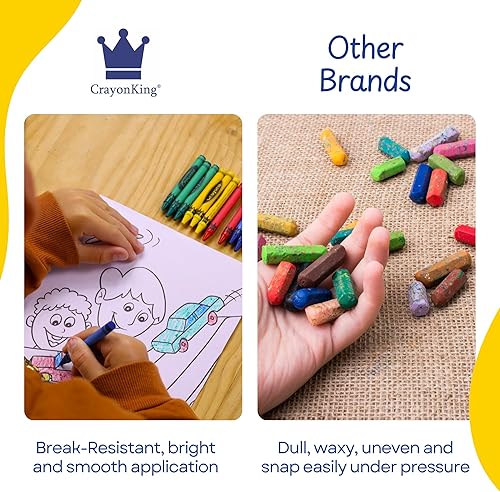 Miniatura 7 de CrayonKing 1,000 juegos de 2 paquetes en violonchelo (2,000 lápices de colores a granel) pre-envueltos para restaurantes, fiestas, aulas y eventos,