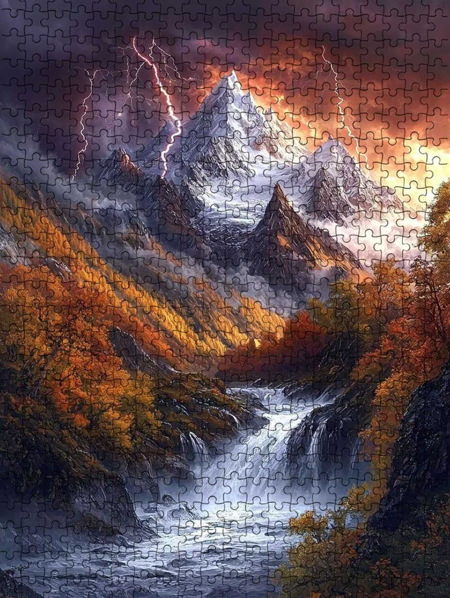 Puzzle 4000 sztuk, krajobraz wodospad puzzle dla dorosłych 4000, drewniane puzzle, klasyczne gry edukacyjne, niemożliwe wyzwanie, rodzina gier, kreatywny prezent DX0YL1-496