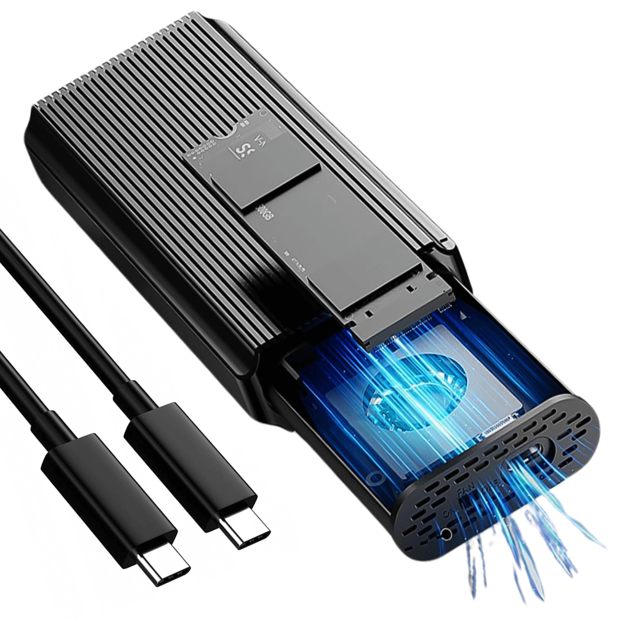 Reagle Adapter obudowy do NVME PCIe USB-C 4.0 M.2 Thunderbolt 4, 40 Gbps M-Key/M+B Key in 2230/2242/2260/2280 Enclosure beznarzędziowy, Plug & Play kompatybilny z Windows, MacOs