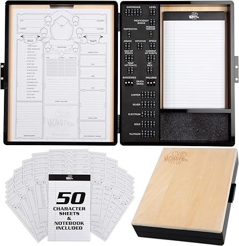 Miniatura 8 de Monster Wooden Deluxe RPG Stat Tracker - Mantén un seguimiento de las habilidades de los personajes, la moneda y más - El imprescindible para los