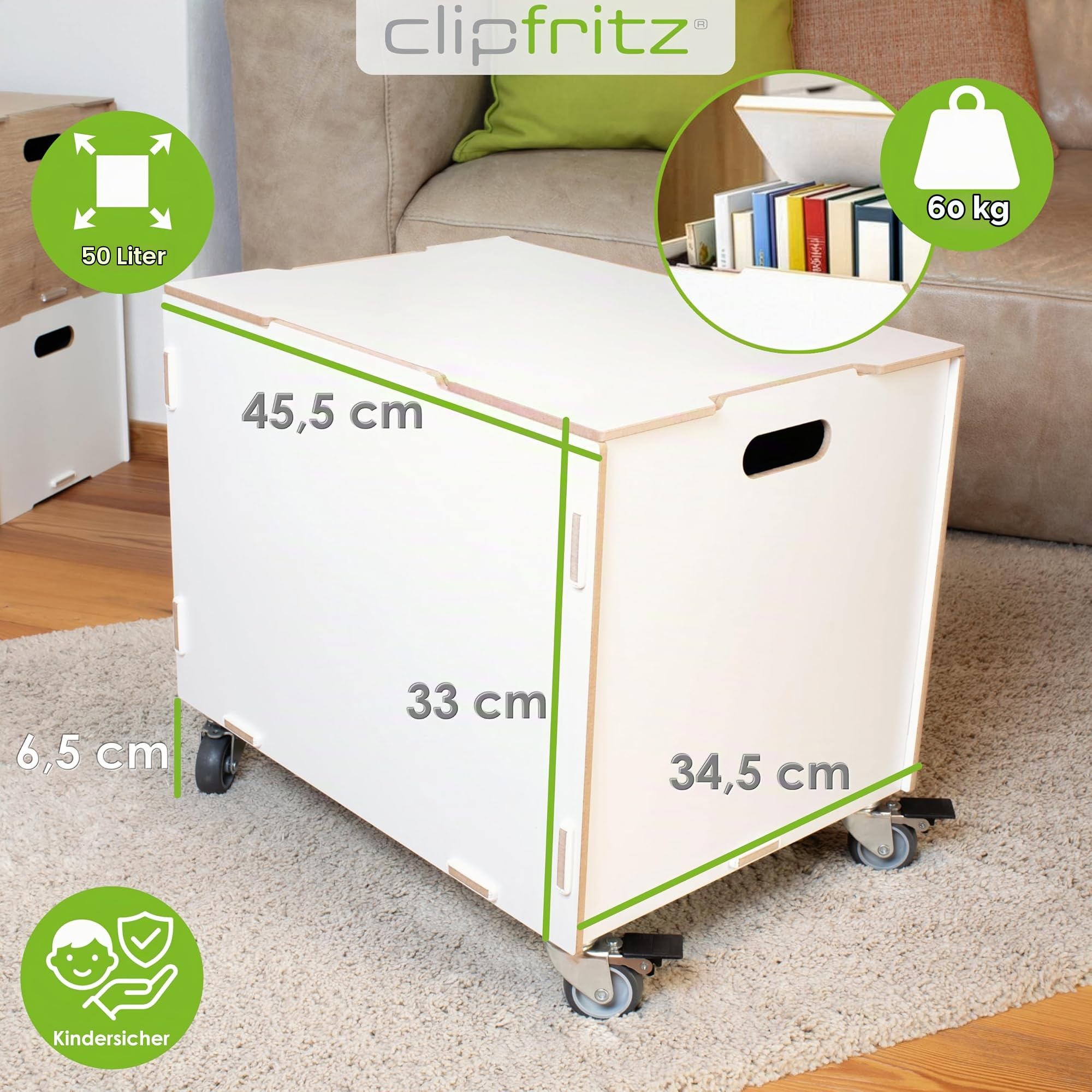 Peronalisierbare Rollbox mit Schauckelpferd Kinder-Motiv (33x45,5x34,5cm + 6cm Räder-Höhe) Kisten/Boxen personalisiert mit Text oder Namen - Kinderzimmer Rollkiste/Kiste als Spielzeugkiste