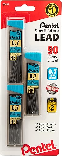 Minas de recambio Pentel Super Hi Polymer 2 pulgadas 90 piezas C25BPHB3-K6 Gris