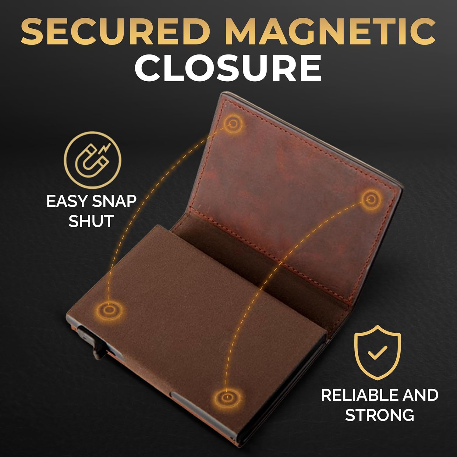 TopMost Genuine Leather Pop Up Wallet for Men, Credit Card Holder, RFID Blocking Ridge Wallets for Men with ID Window, Slim, Minimalist, 5-9 Card Capacity & Cash Slot - Image 5