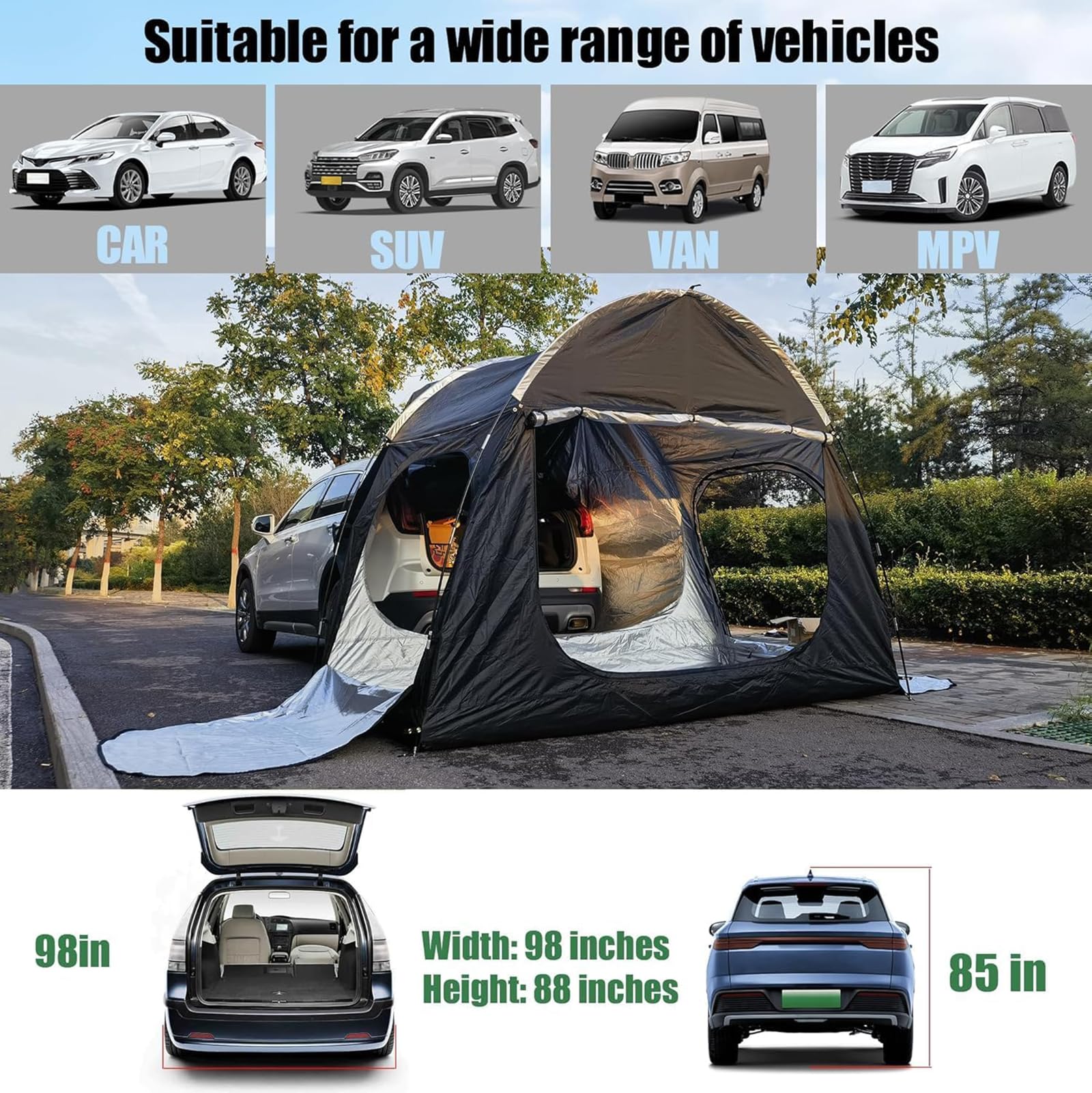Tenda Da Sole Per Auto, Tenda Da Sole Per Auto Impermeabile, Parasole Per Rimorchio Per Camper