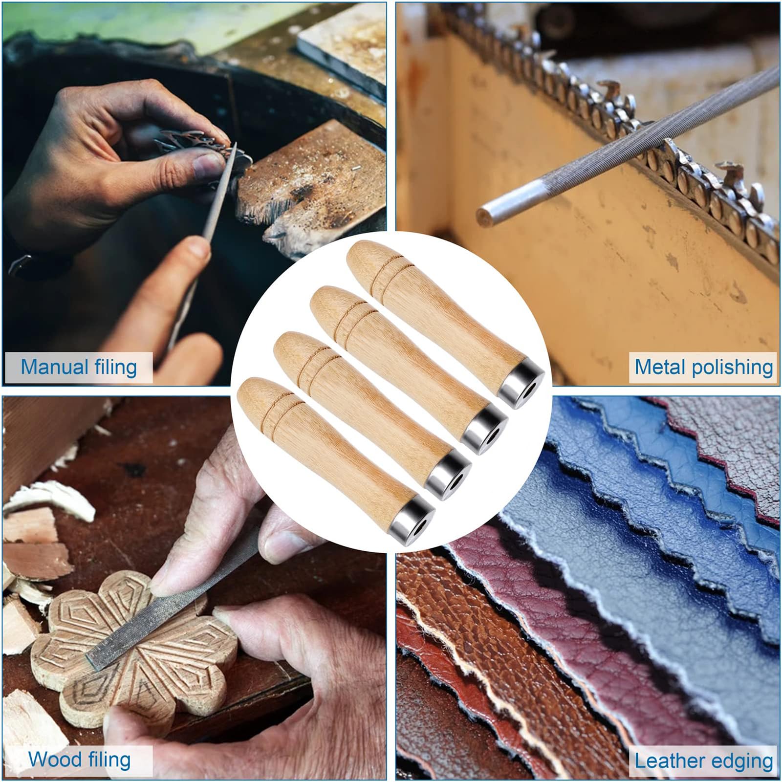 Mango de Madera, 10 Pcs Lima y Archivo de Madera para Herramienta, para Carpintero y Mantenimiento