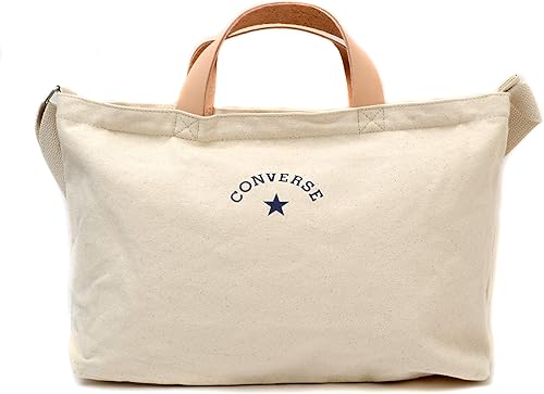 Amazon コンバース トートバッグ キャンバス ショルダーバッグ ファスナー付き メンズ レディース ワンサイズ アイボリー Converse コンバース トートバッグ