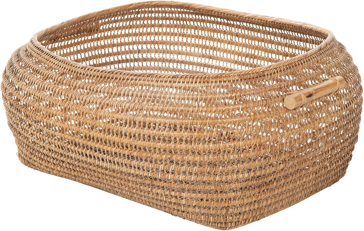 Kouboo Cambria Open Weave Basket, Storage Basket, Seagrass Wicker Baskets, Towel Basket, Decorative Storage Basket for Home Decor, Honey-Brown