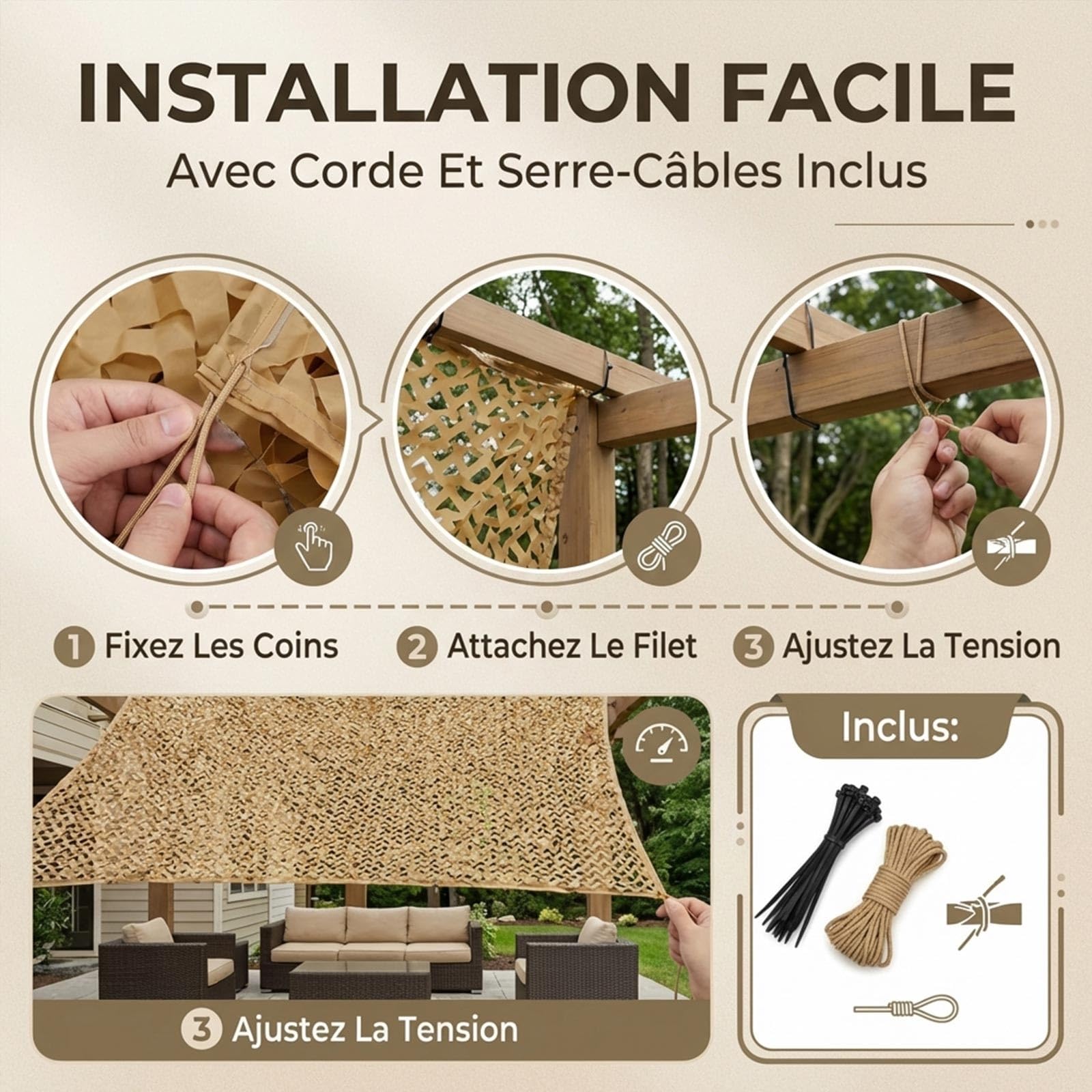Red de Camuflaje Militar Reforzada Anti-UV Protección Solar Vela de Sombreado Terraza Pergola Jardín Caza Airsoft