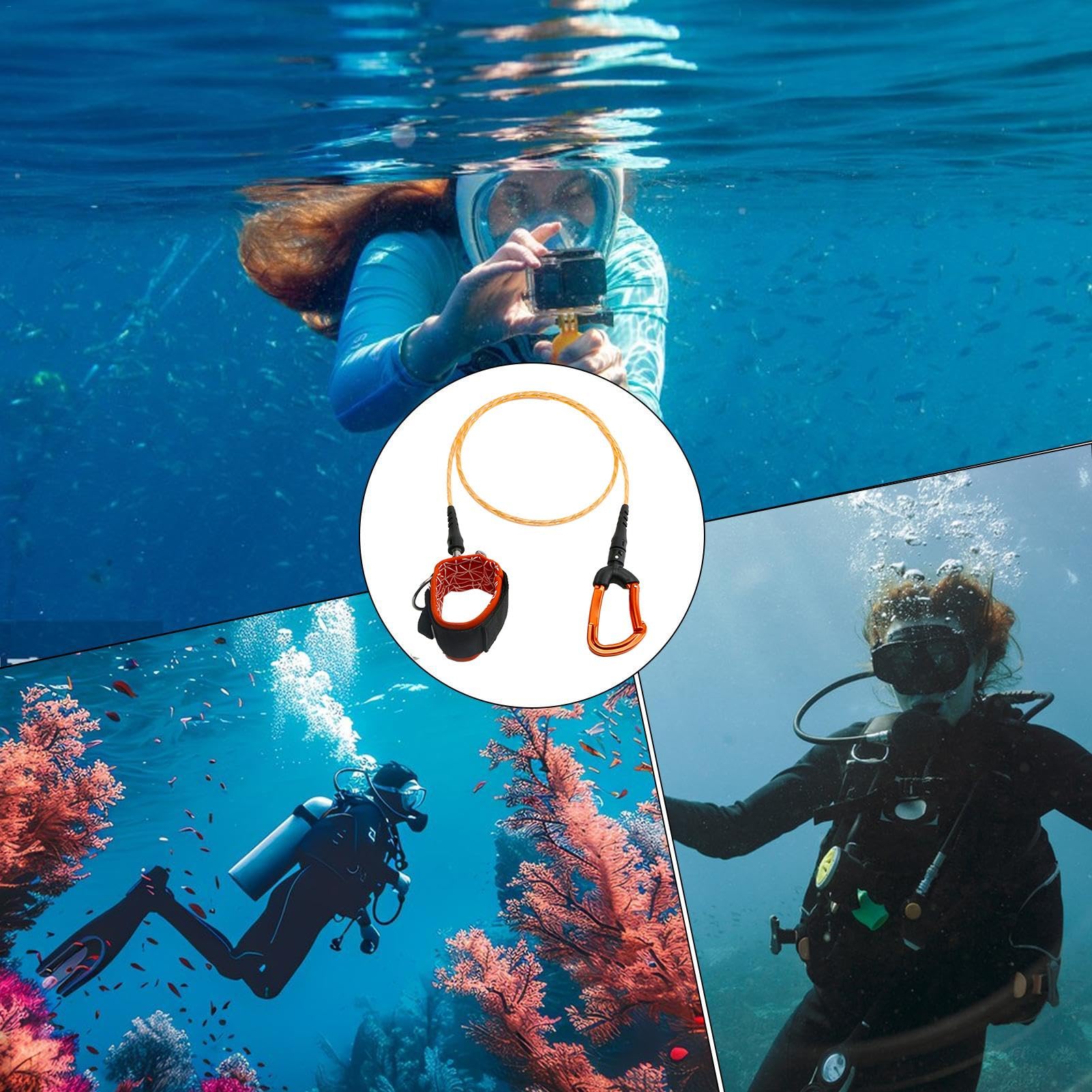 Corde de plongée en apnée robuste, cordon de natation en plein air | cordon de sécurité pour la plongée sous-marine, équipement de sécurité de plongée avec tuba, cordon de sécurité pour bateau,