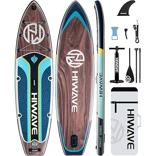 Inflatable Paddle Board 11 '* 34 "* 6" Extra Wide Sup Board, 420lb Capacity Paddle Board for Adults, Suitable for Sea and Lakes, 2+1Family Board