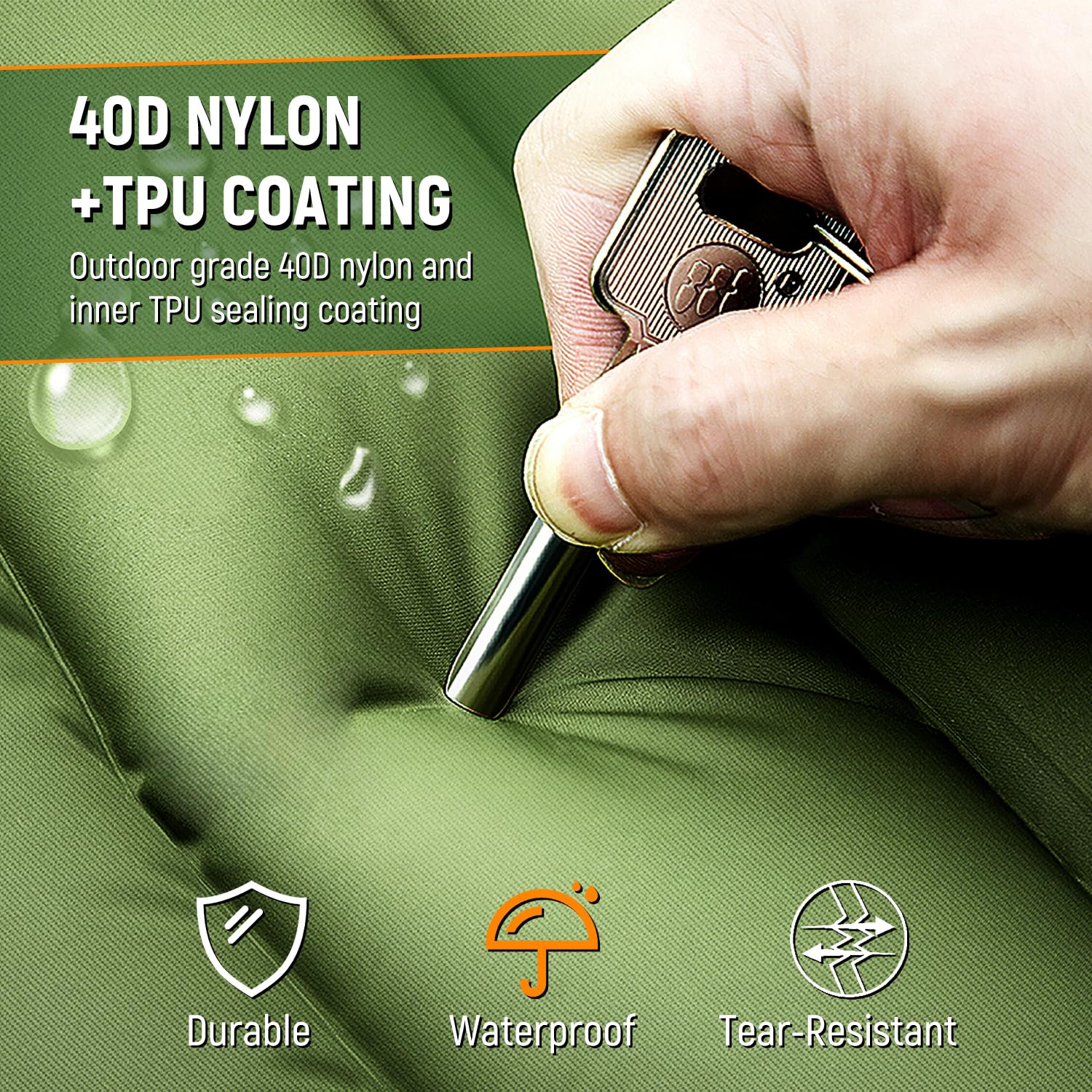 Myxslop Camping Sleeping Pad, Thick 5 Inch Camping Mat with Pillow Built-in Foot Pump Ultralight Inflatable Sleeping Pads for Camping, Backpacking, Hiking, Tent