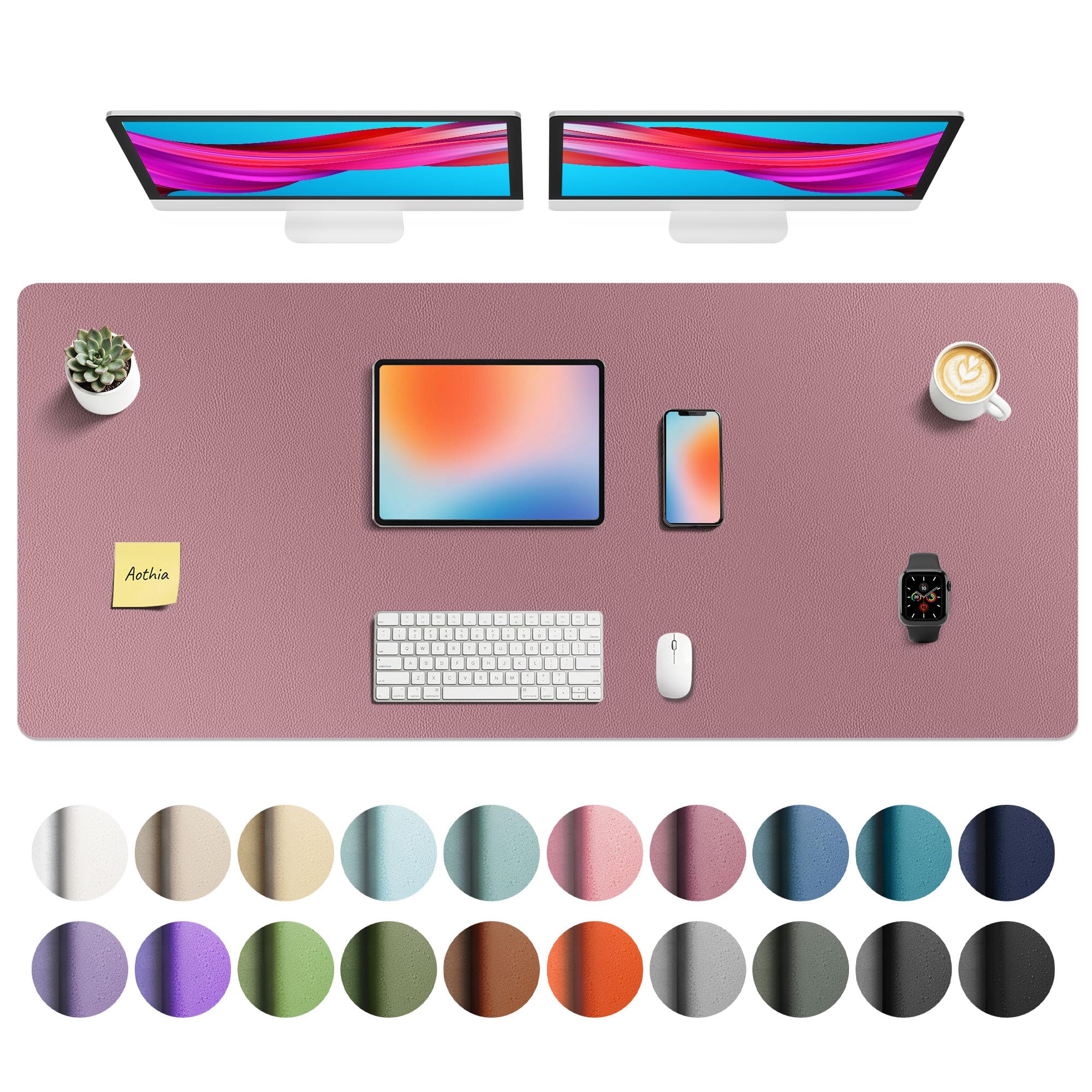 Aothia Faux Leather Desk Mat 55" x 24" | Protects Your Desk with Professional Style - main product image
