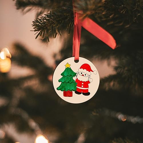 Miniatura 6 de Jyongmer 100 piezas de círculo de madera sin terminar, disco redondo de 1.5 pulgadas, adornos de madera natural en blanco para decoración,