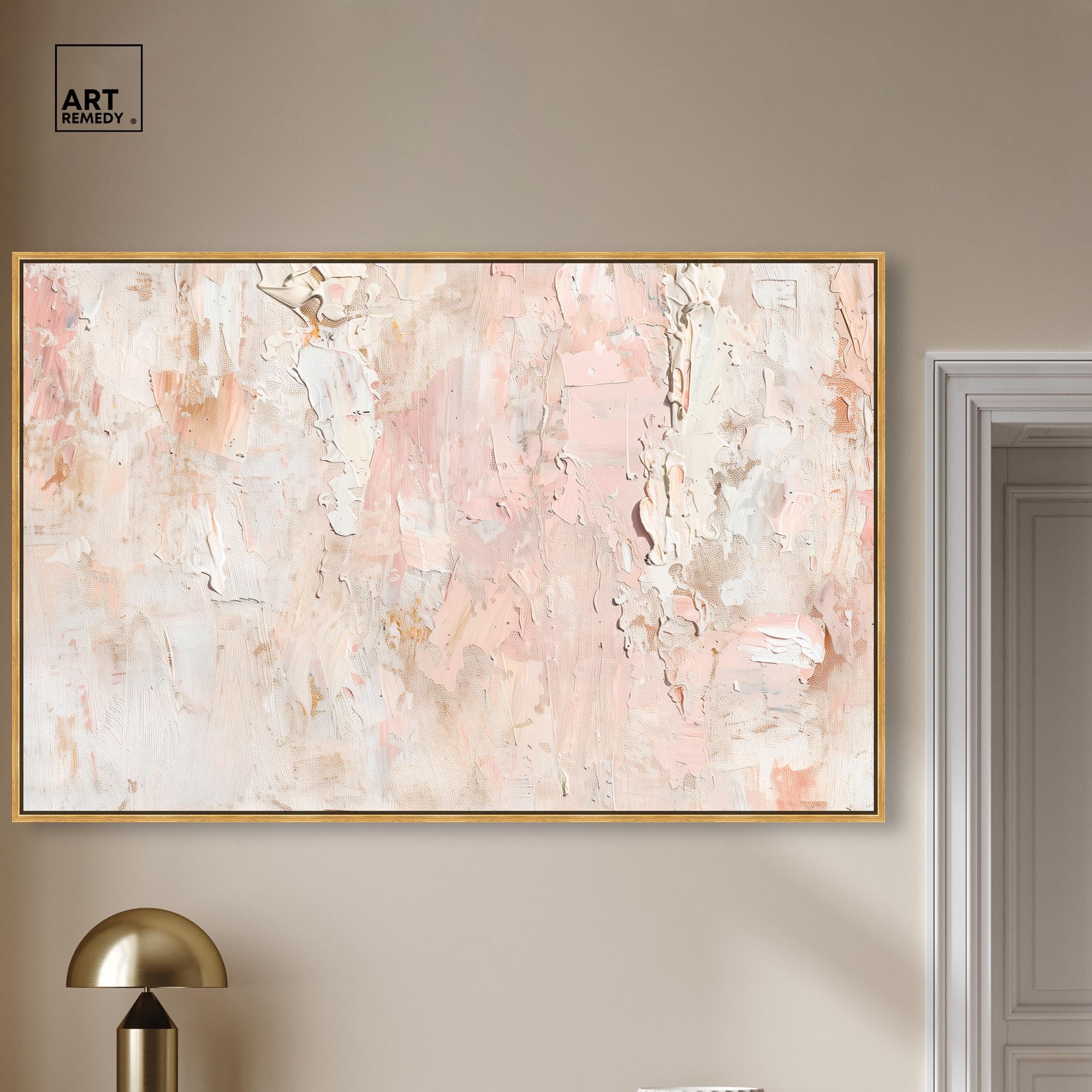 Art Remedy Impasto Layers Canvas Textured Abstract, Gold Frame, 54 x 36