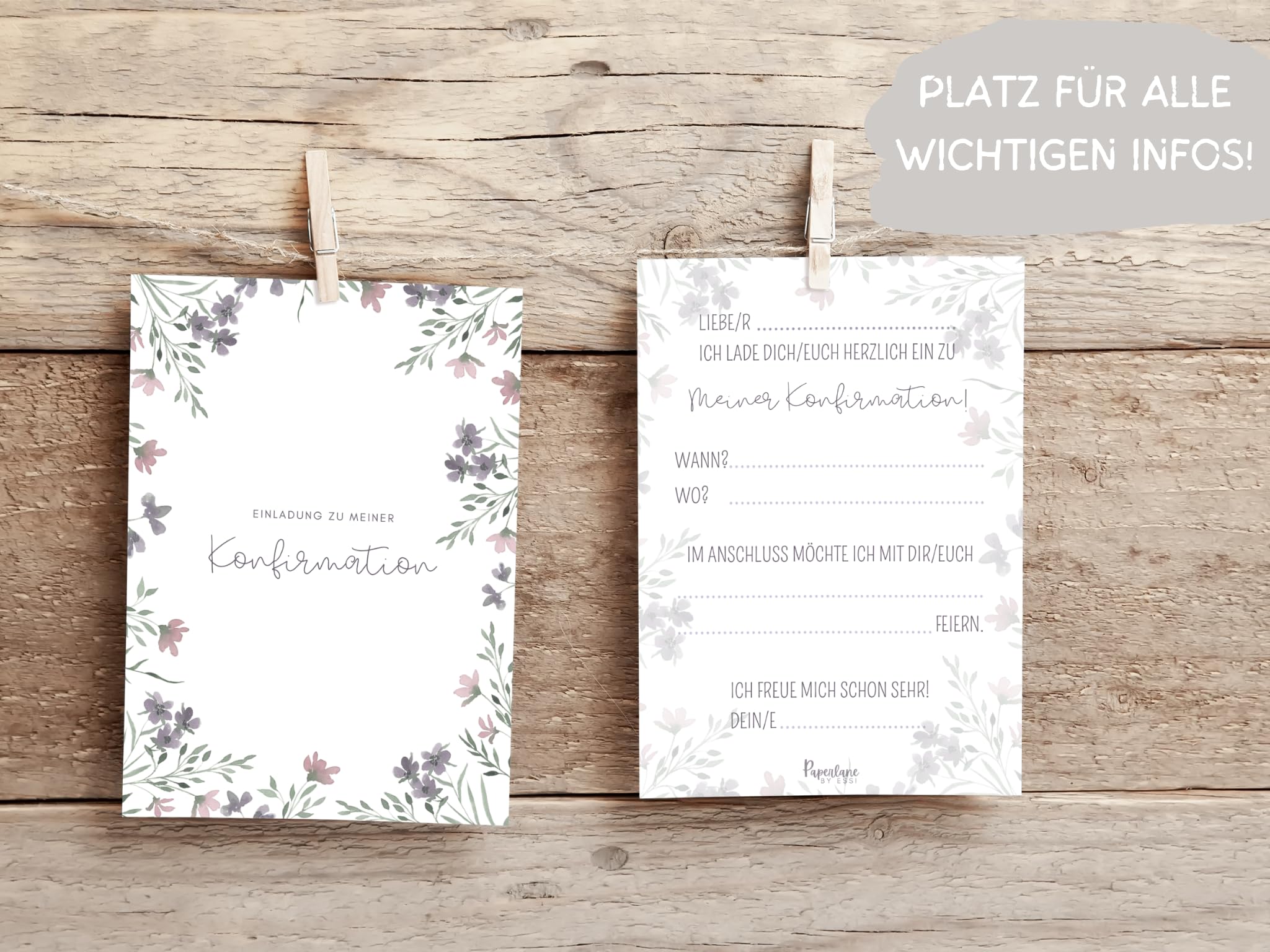 5 Konfirmationskarten Mit Umschlägen - Klappkarten Mit Pusteblume & Kreuz, Blanko Innen