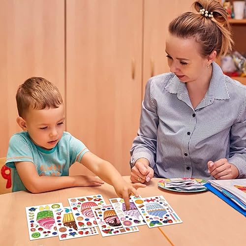 Miniatura 4 de Make-a-face - Juego de calcomanías para hacer una magdalena de helado para niños y niñas, calcomanías para manualidades, hazlo tú mismo, para hacer