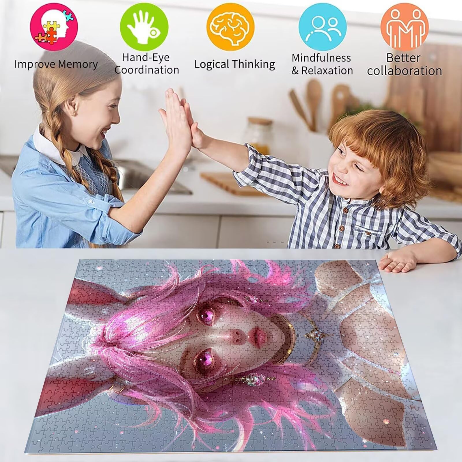 Puzzle Dibujos Animados Puzzle 3000 Piezas Chica Rompecabezas Adultos Pieza de Madera Juegos, Entretenimiento En Familia Rompecabezas Jigsaw para a Partir de 14 Años, Decoración del Hogar S-565