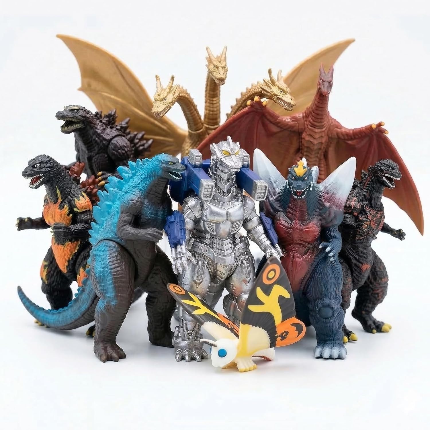 JAYKENIXO 10 Pack Monster Action Figures Set – Mini Dragon Toys, Movable Joints, Collectible Creature Figures for Kids Playset, Party Cake Toppers & Gifts