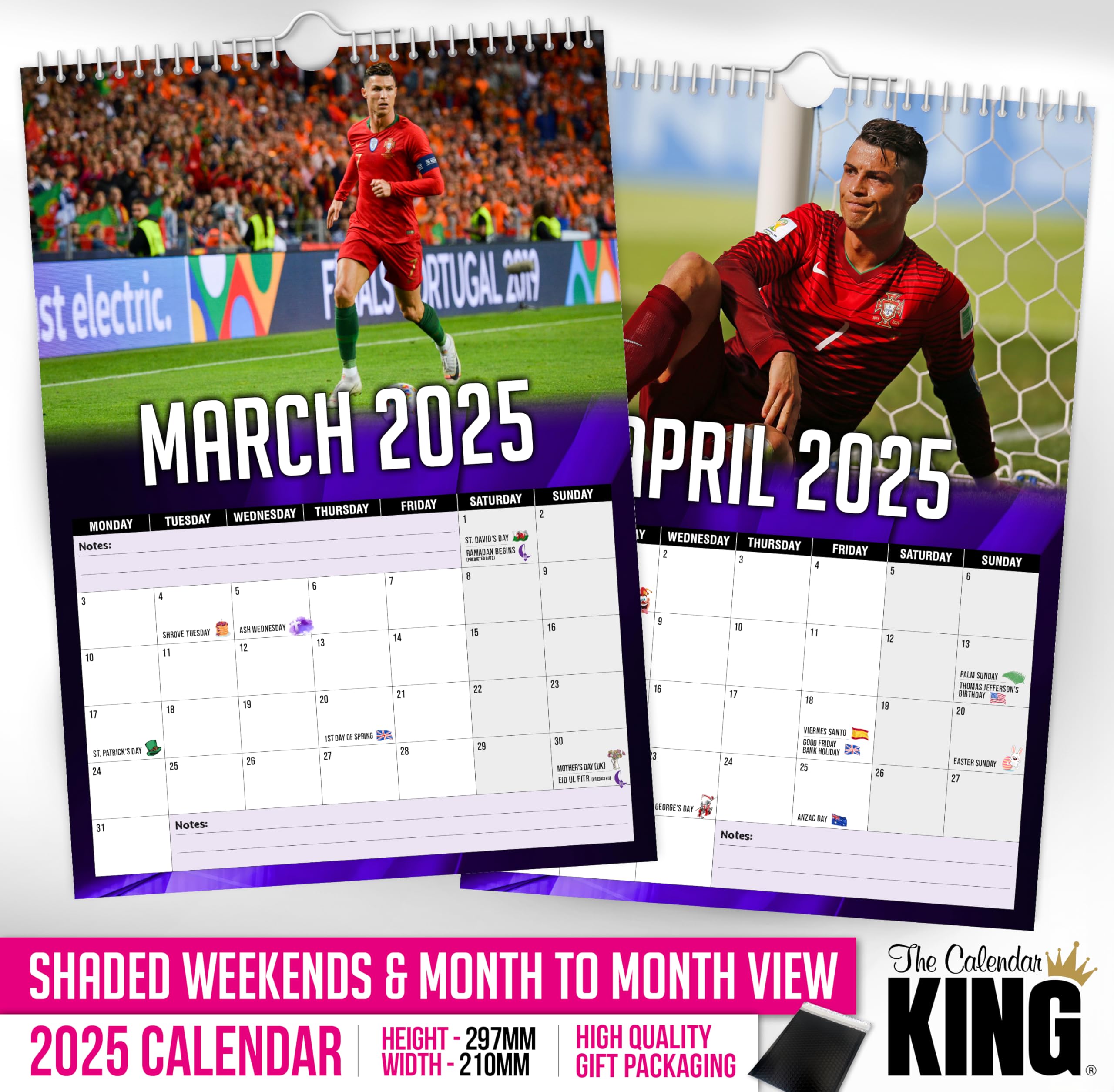 The Calendar King // Cristiano Ronaldo - 2026 Wall Calendar (Full Colour, A4 Size) - Image 3
