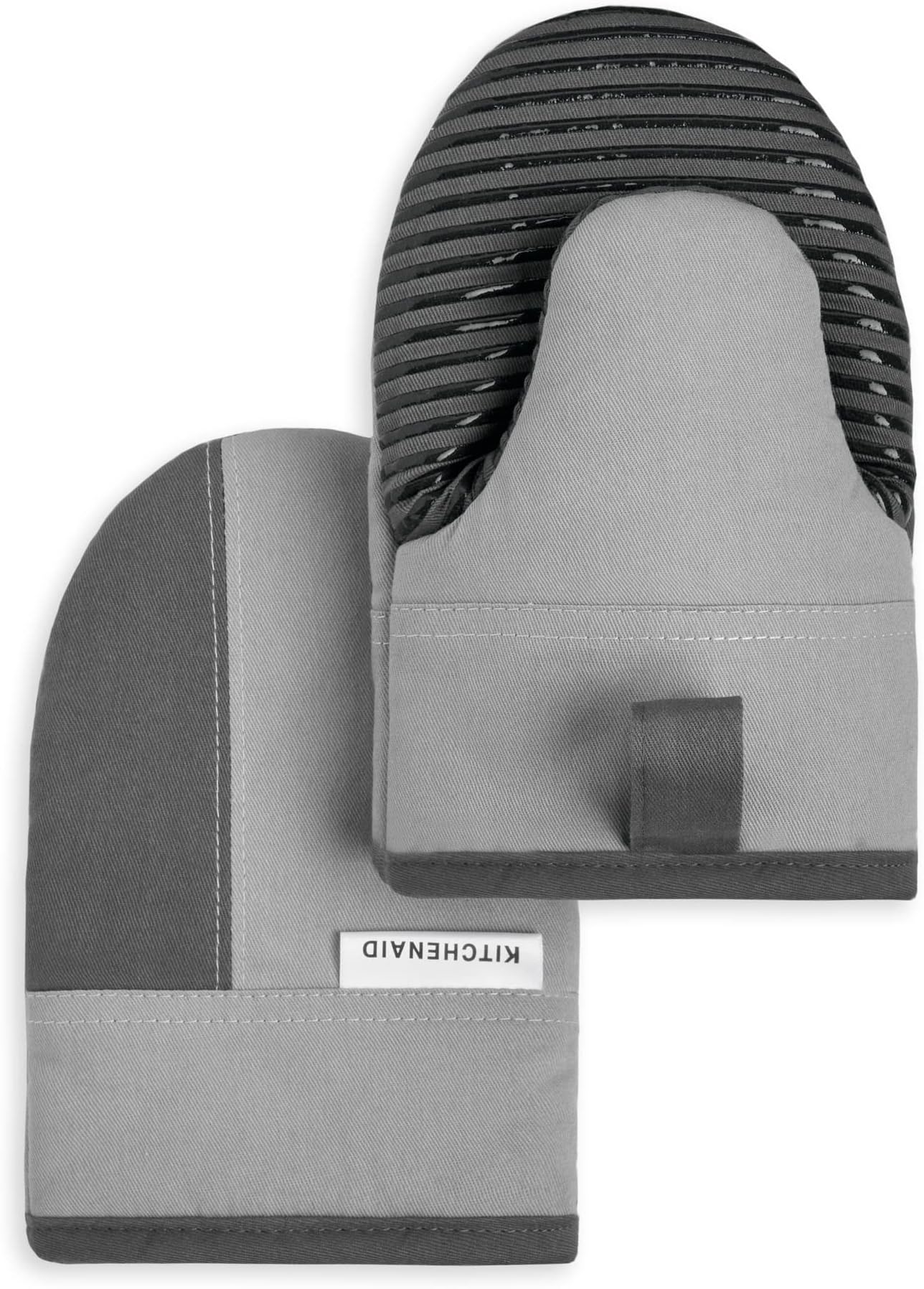 Beacon Two-Tone Non-Slip Mini Oven Mitt Set, Cool Grey/Frost Grey, 5.5"x8", 2 Piece
