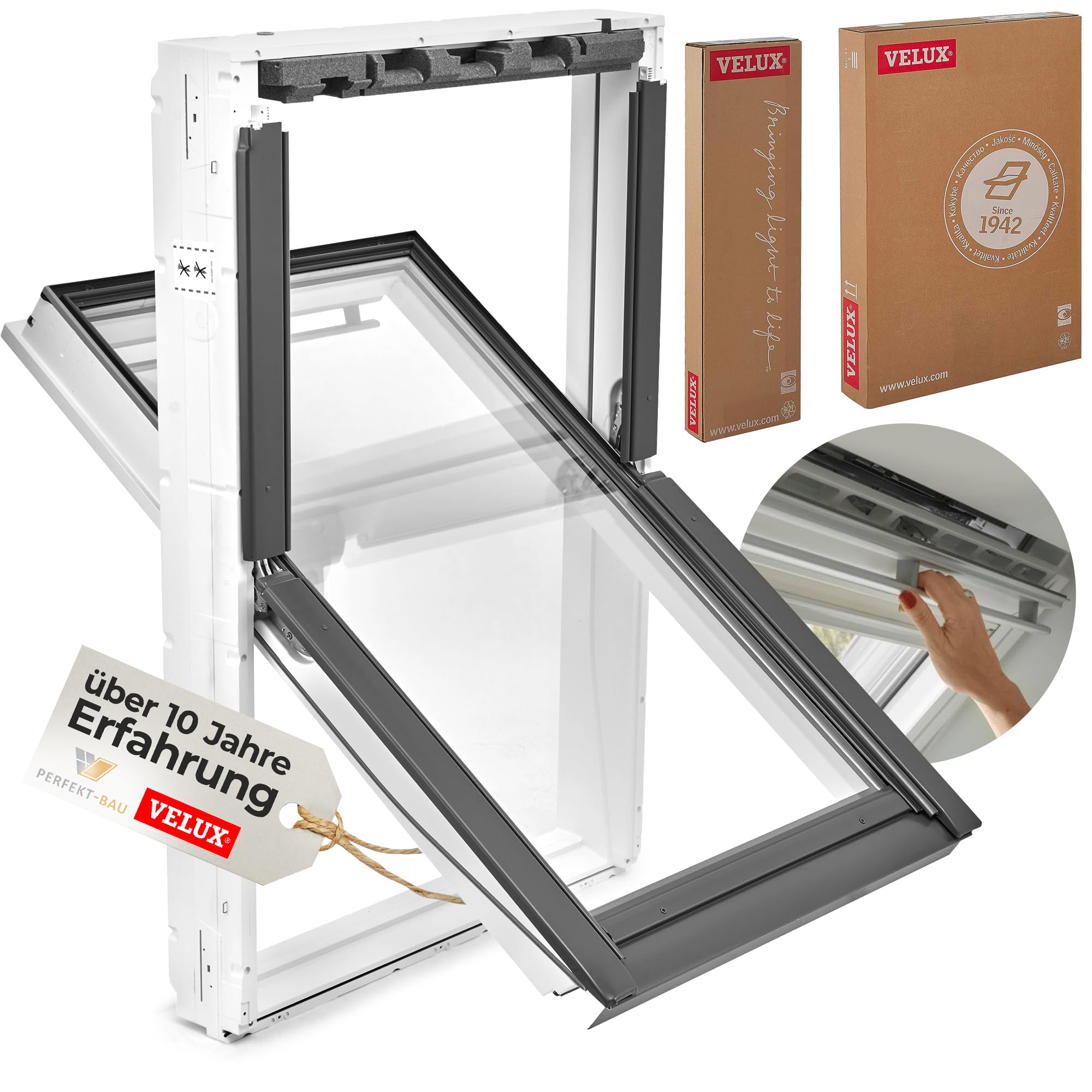VELUX Austauschfenster: Austausch-Paket Kunststoff für alte Velux Dachfenster (Größe: 66 x 118 - für Velux "206" und "F06")