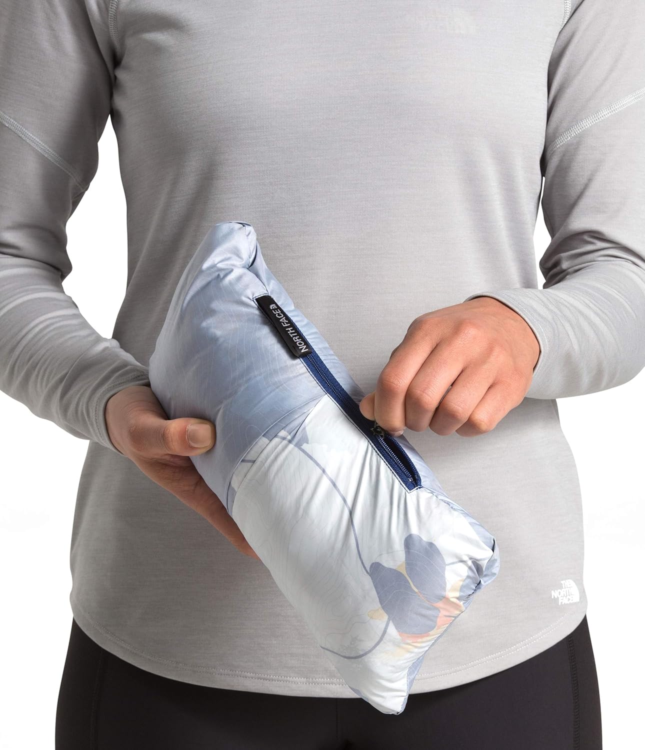 Women's Thermoball Eco Jacket - Tin Grey X-Small Flag Blue Matte/Flag Blue Rom Print