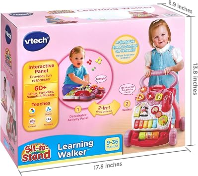 VTech Sit-to-Stand Learning Walker, Pink