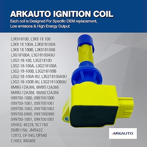 Miniatura 4 de 4 bobinas de encendido de alto rendimiento de ARKAUTO L3G2-18-100A L3G218100 6M8G-12A366 6M8G12A366 UF-540 UF540 C1683 para Mazda 3 6 CX7 CX-7 MX5