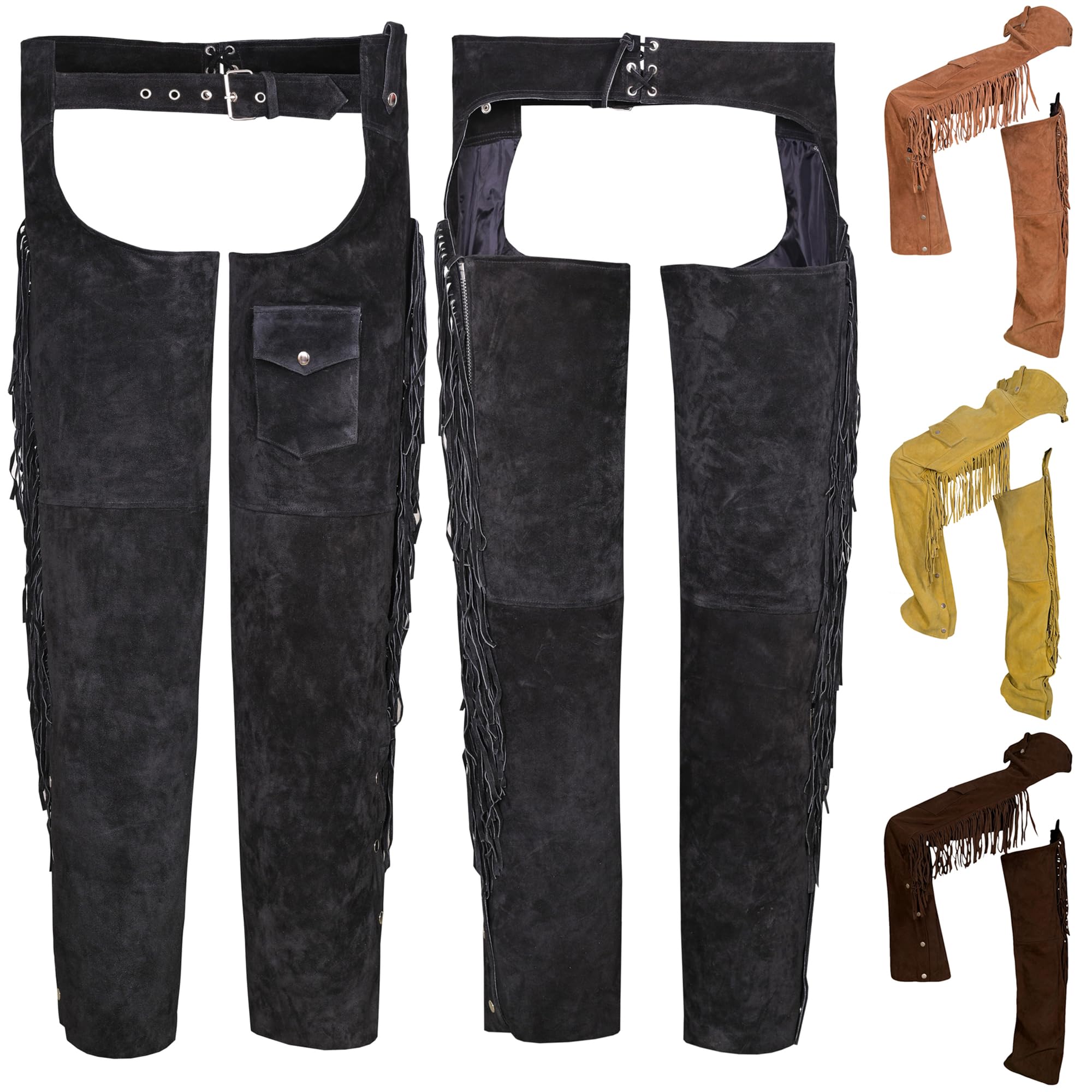 German Wear Chaps Fransenhose Reiter Cowboy Indianer Western Lederchaps Lederhose