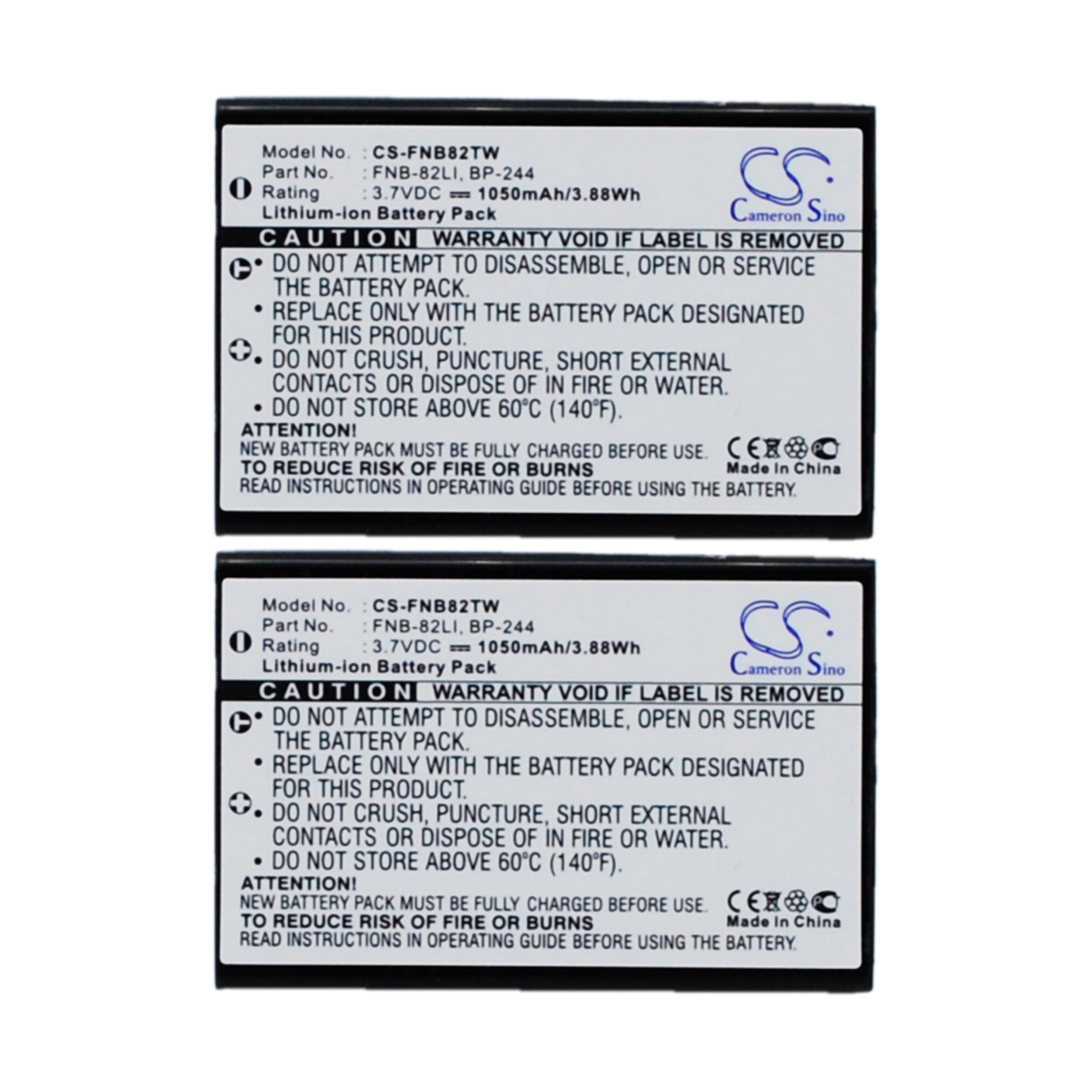 2PCS Replacement Battery for I-NTEK KT-950EE LN-950 1050mAh 3.7V