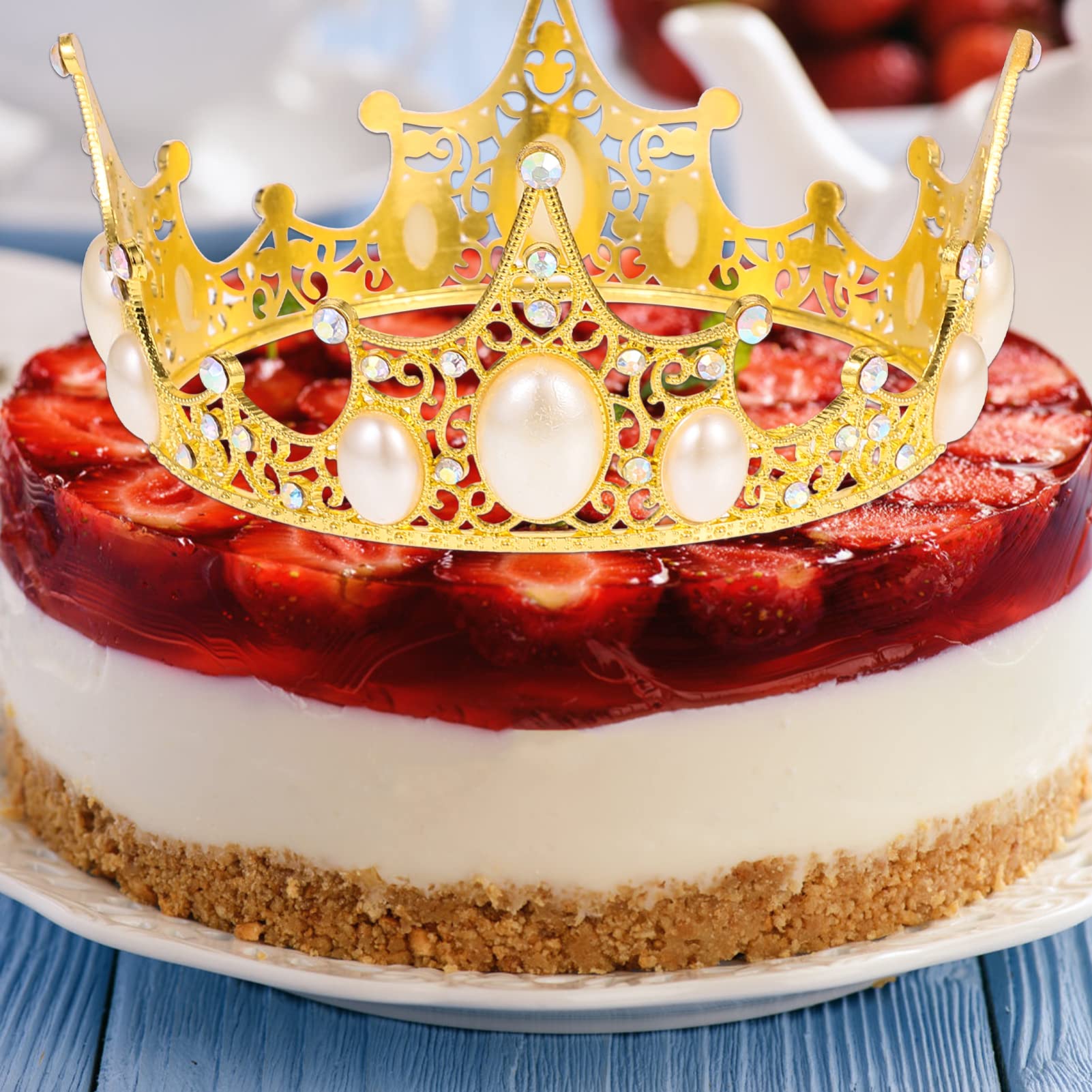 Didiseaon 3pezzi Crown Cake Topper Elegante per Decorazione Torte di Compleanno e Matrimonio Unico e Facile da Usare Resistente