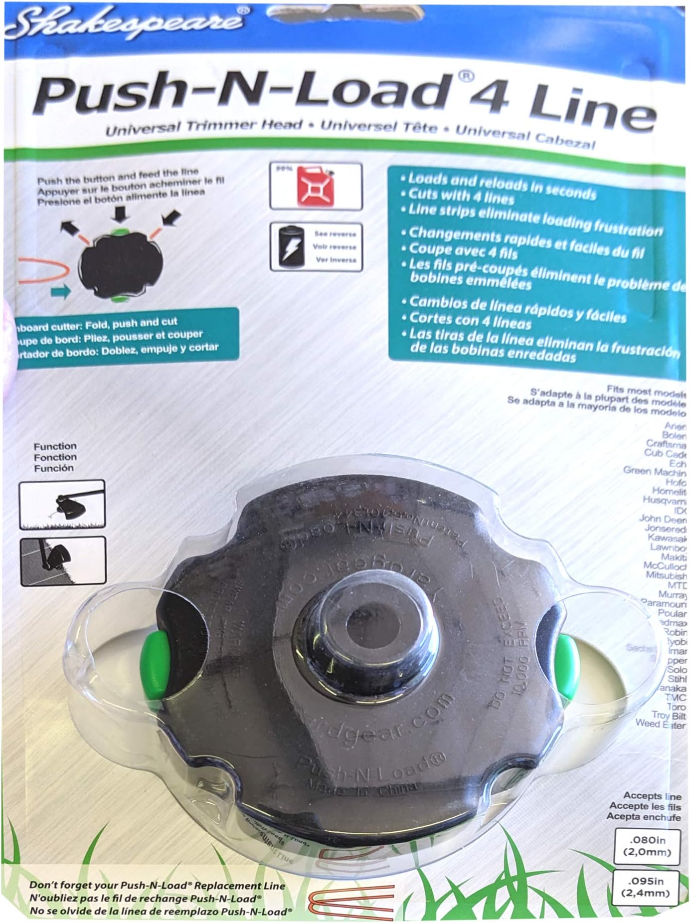 Shakespear Push N Load Trimmer Head 14547 Fits Most Models