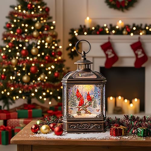 Miniatura 4 de Globo de nieve de Navidad cardenal brillante con música, forro USBfunciona con pilas, linterna iluminada para decoración de festivales de Navidad,