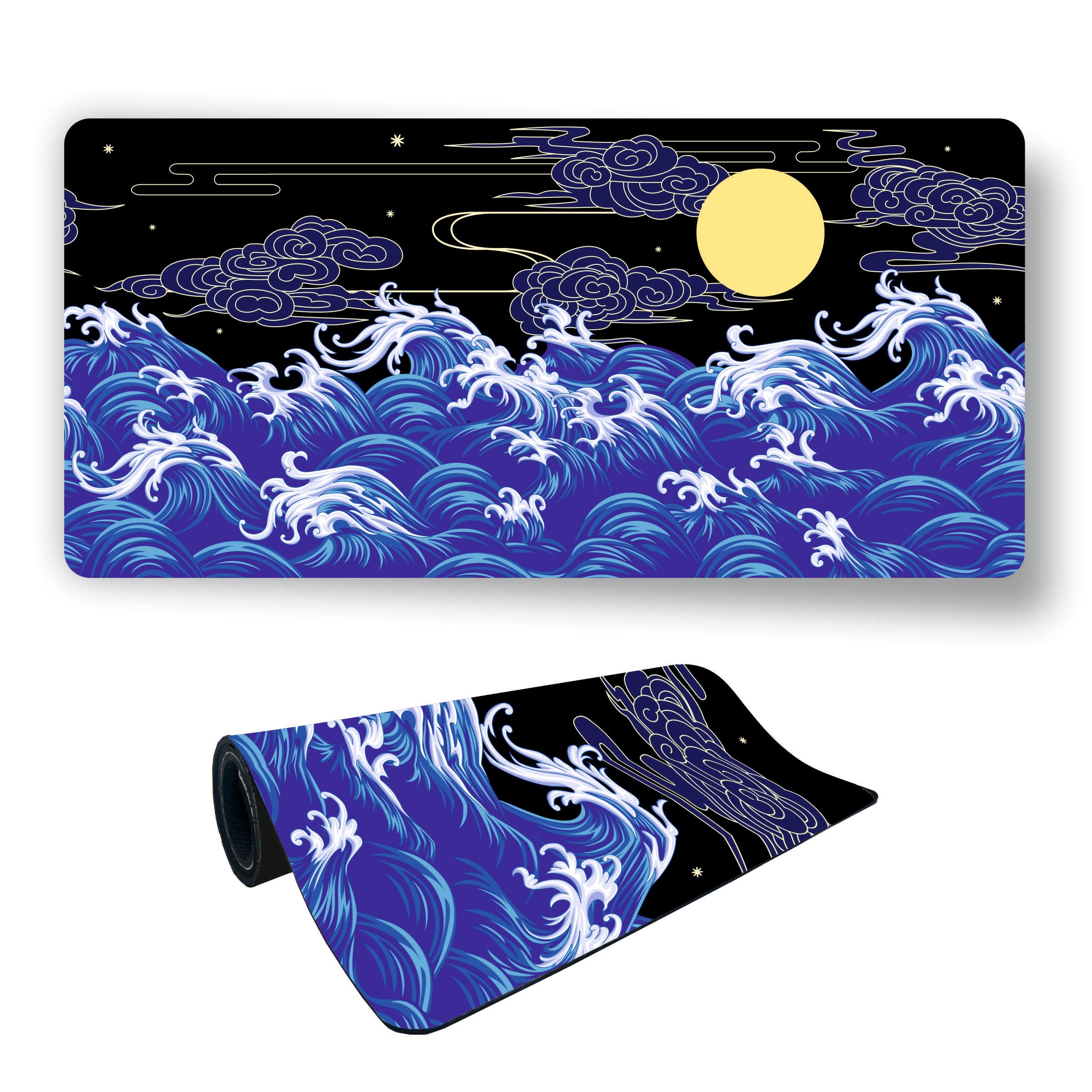 Graphix Haus Midnight Waves XL Extended Gaming Desk Mat - 11"x23" Large Surface for PC & Laptop - Ultra-Precise Tracking & Non-Slip Stability - Aesthetic Upgrade for Any Setup-image-27