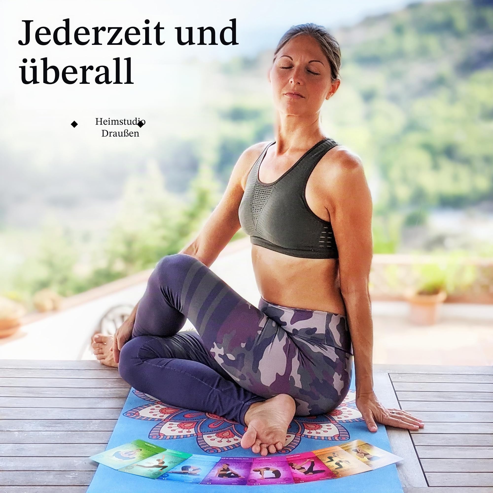 Asana Moon Premium Yoga Karten Deck mit über 120 Yoga Posen Yoga Pose Sequenz Lernkarten mit Queues und SanskritNamen für Anfänger und Lehrer Einzigartiges Yoga Geschenk für Frauen oder jeden